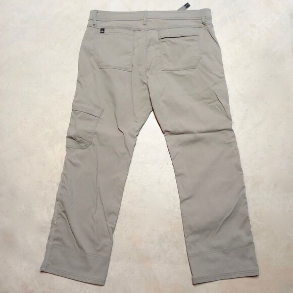 Prana Zion Hiking Pants Mens 38x30 Stretch Belted Vent Roll Up Snap Leg Cargo - Picture 4 of 11